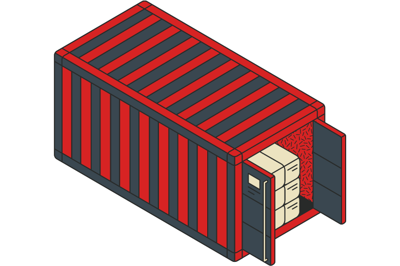Animated image of a 20 foot storage container for EZ Self Storage pricing