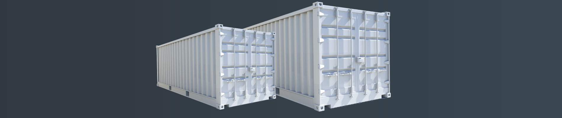 Image of a white 20foot and 40 foot EZ Self Storage Container